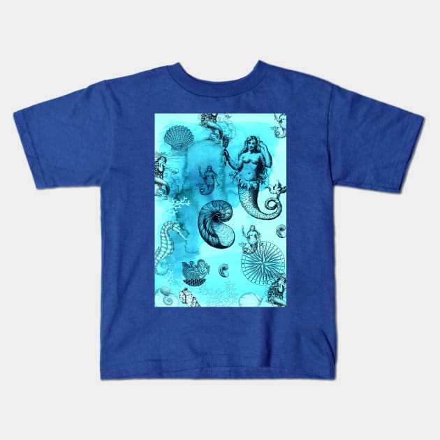 Aqua Oceans Kids T-Shirt by Minxylynx4